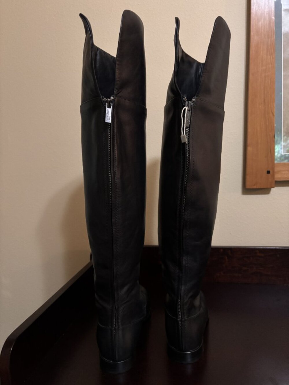 Jil Sander Navy Over The Knee Leather Boots EU 39 Approx US 8.5 - Picture 5 of 8